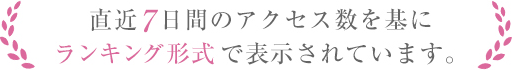 直近7日間のアクセス数を基にランキング形式で表示されています。