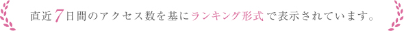 直近7日間のアクセス数を基にランキング形式で表示されています。